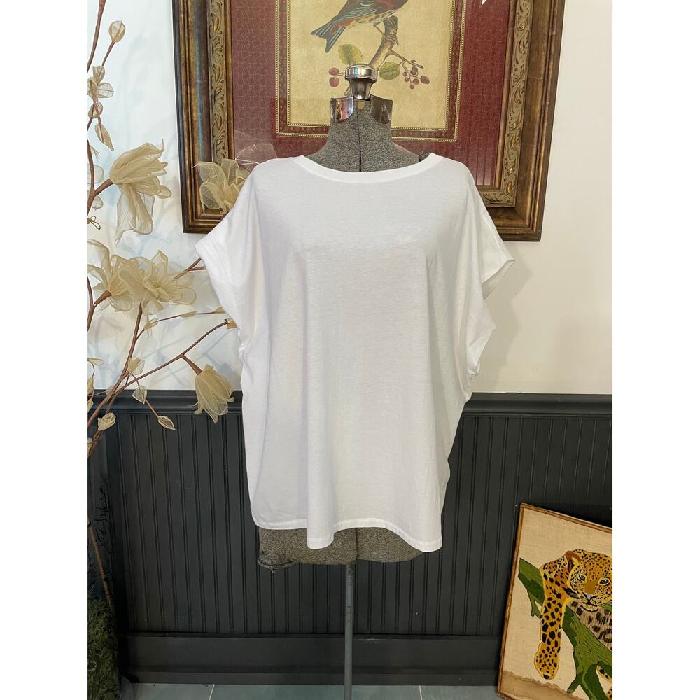 nuuds White Oversized Boxy Cotton Tee XL Minimalist Modern Basic